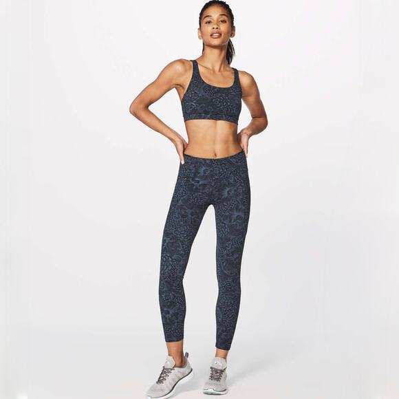 Lululemon Run On Tight 25" Nouveau Mach Blue Black Size 6 High Rise Leggings EUC - Picture 4 of 16